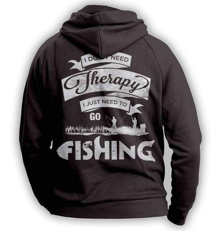 "I Don't Need Therapy, I Just Need To Go Fishing" Hoodie - OutdoorsAdventurer