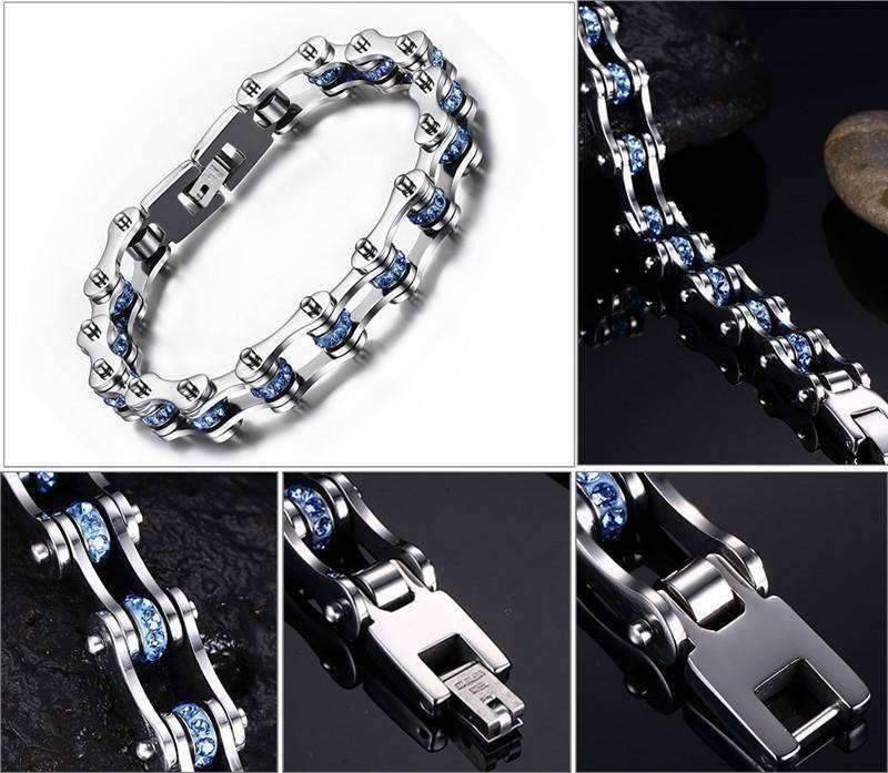 Crystal Stainless Steel Bike Bracelet - OutdoorsAdventurer