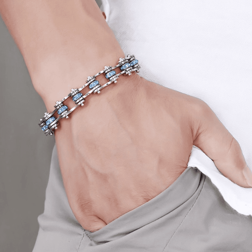 Crystal Stainless Steel Bike Bracelet - OutdoorsAdventurer