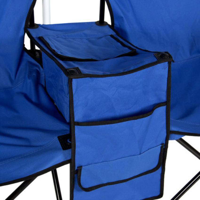 Double Folding Chair with Umbrella, Table and a Cooler - OutdoorsAdventurer