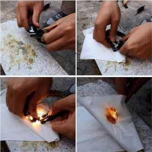 4 in 1 Flint Fire Starter Whistle Outdoor Camping Survival Bracelet - OutdoorsAdventurer