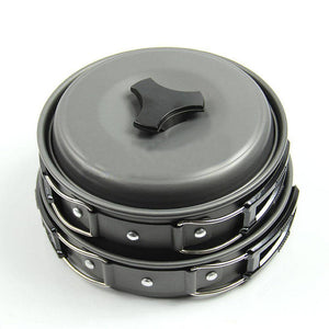9 pcs Outdoor Camping Cookware Pot Pan Set - OutdoorsAdventurer
