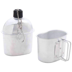 32oz Canteen With Cover, Cup and Clip. Army/Hunter Green - OutdoorsAdventurer