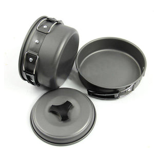 9 pcs Outdoor Camping Cookware Pot Pan Set - OutdoorsAdventurer
