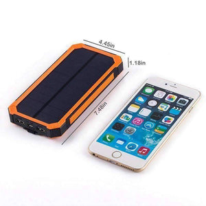 Solar Charger - 12,000 mAh Backup Power Supply With Dual USB, Solar Panel,  Waterproof, Phone Charger - OutdoorsAdventurer