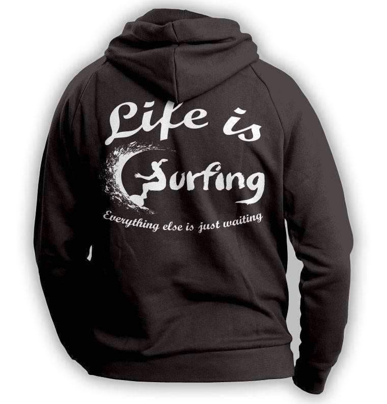 "Life Is Surfing" Hoodie - OutdoorsAdventurer