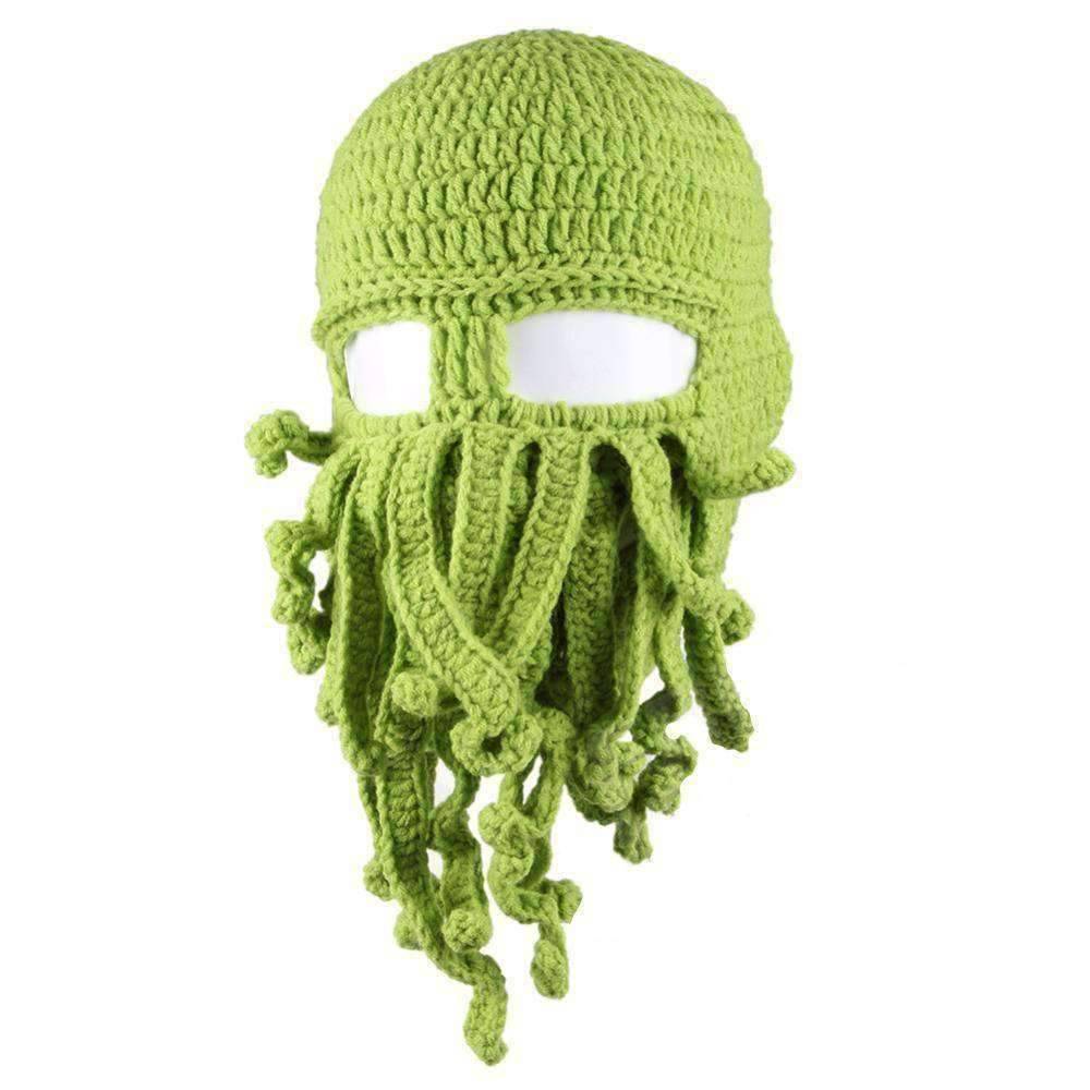 Barbarian Beard Beanie Octopus Knitted Hat - OutdoorsAdventurer
