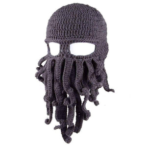 Barbarian Beard Beanie Octopus Knitted Hat - OutdoorsAdventurer