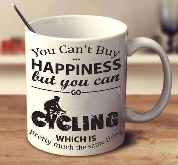 "You Can't Buy Happiness But You Can Go Cycling" Mug - OutdoorsAdventurer