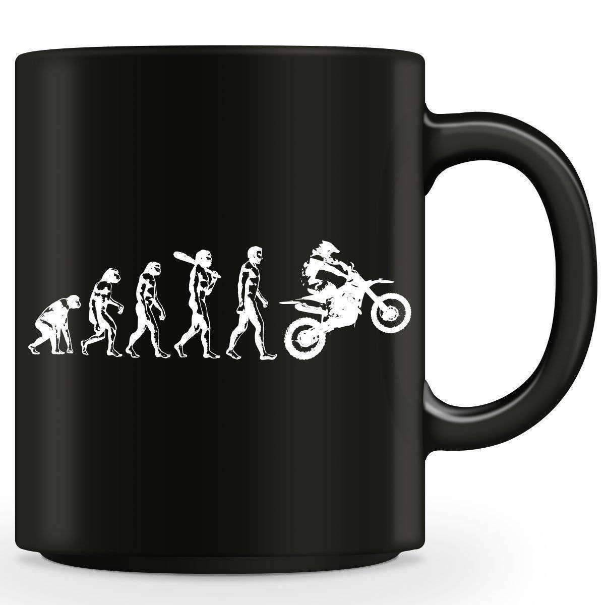 Funny Human Evolution Dirt Bike Mug - OutdoorsAdventurer