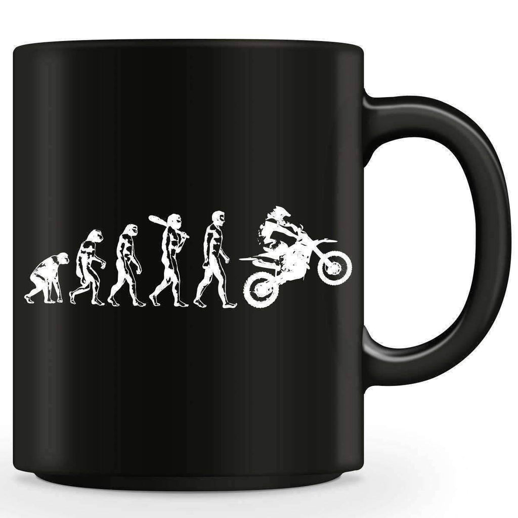 Funny Human Evolution Dirt Bike Mug - OutdoorsAdventurer