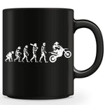 Funny Human Evolution Dirt Bike Mug - OutdoorsAdventurer