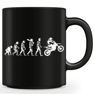 Funny Human Evolution Dirt Bike Mug - OutdoorsAdventurer