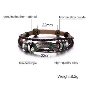 Fishing Leather Bracelet - OutdoorsAdventurer