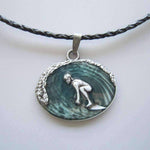Surfing Charm Braided Leather Necklace - OutdoorsAdventurer