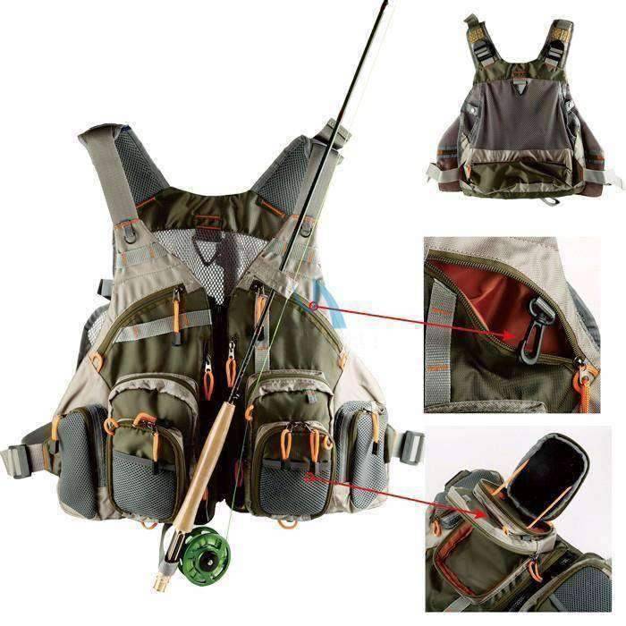 Fishing Vest With Rod Holder - OutdoorsAdventurer