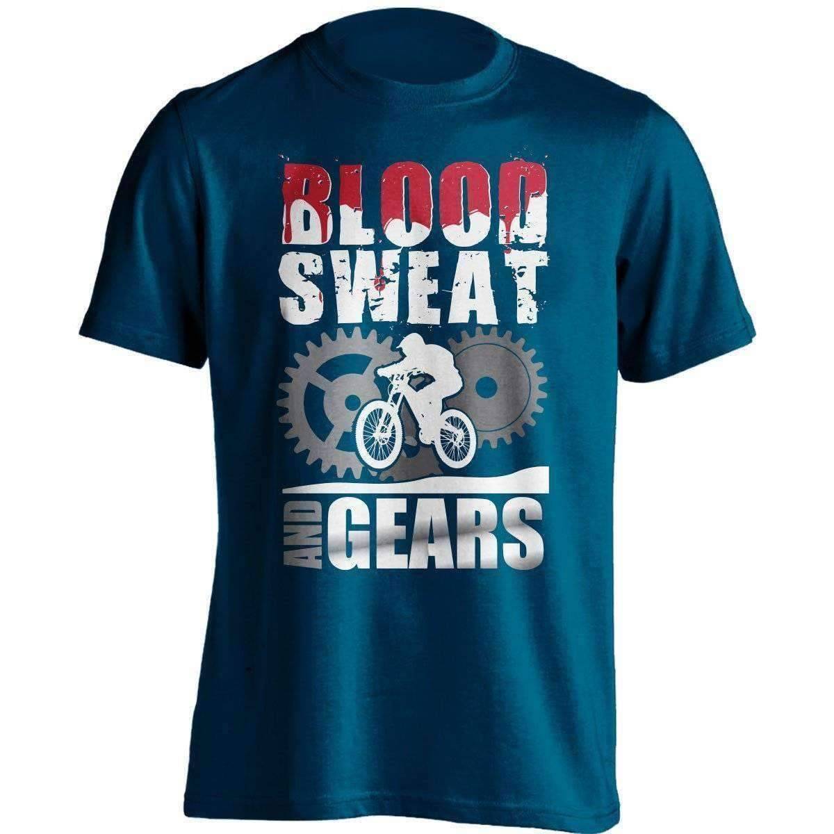 "Blood, Sweat And Gears" Mountain Biking T-Shirt - OutdoorsAdventurer