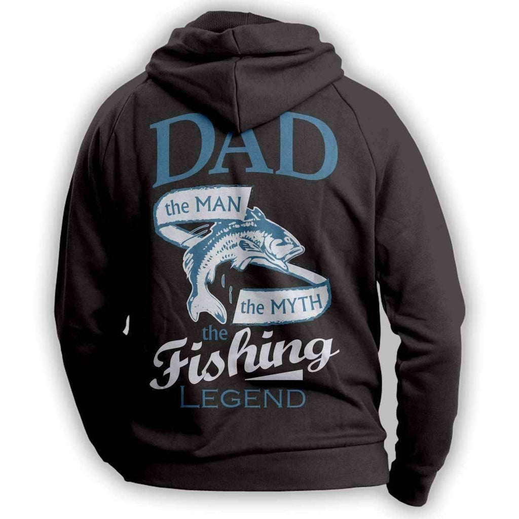 "Dad, The Man, The Myth, The Fishing Legend" Hoodie - OutdoorsAdventurer
