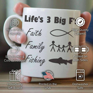 "Life's Big 3 F's" Fishing Mug - OutdoorsAdventurer