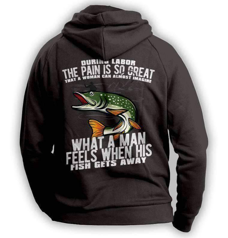 "What A Man Feels When His Fish Gets Away" Fishing Hoodie - OutdoorsAdventurer