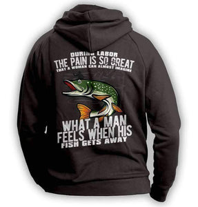 "What A Man Feels When His Fish Gets Away" Fishing Hoodie - OutdoorsAdventurer
