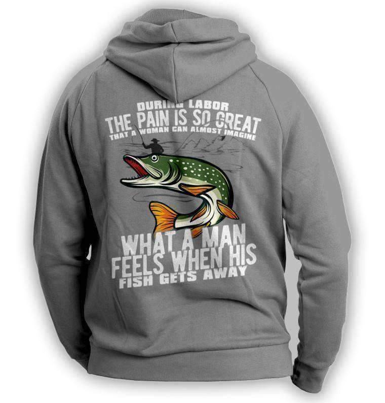 "What A Man Feels When His Fish Gets Away" Fishing Hoodie - OutdoorsAdventurer