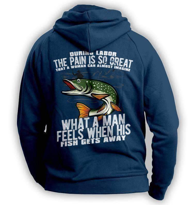 "What A Man Feels When His Fish Gets Away" Fishing Hoodie - OutdoorsAdventurer
