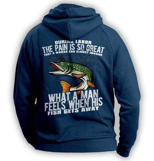 "What A Man Feels When His Fish Gets Away" Fishing Hoodie - OutdoorsAdventurer