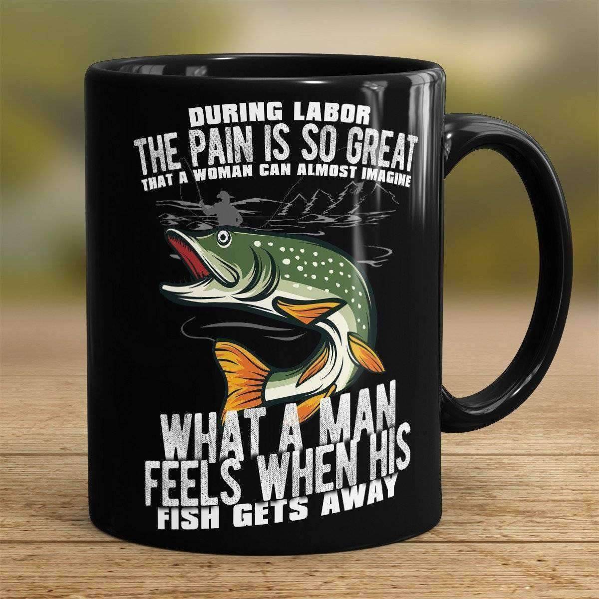 "What A Man Feels When His Fish Gets Away" Fishing Mug - OutdoorsAdventurer