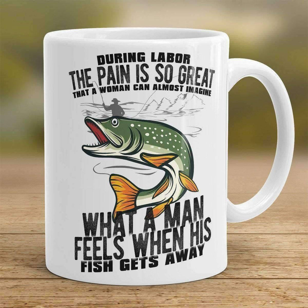 "What A Man Feels When His Fish Gets Away" Fishing Mug - OutdoorsAdventurer