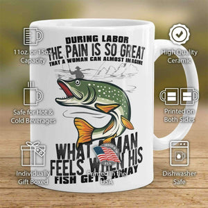 "What A Man Feels When His Fish Gets Away" Fishing Mug - OutdoorsAdventurer