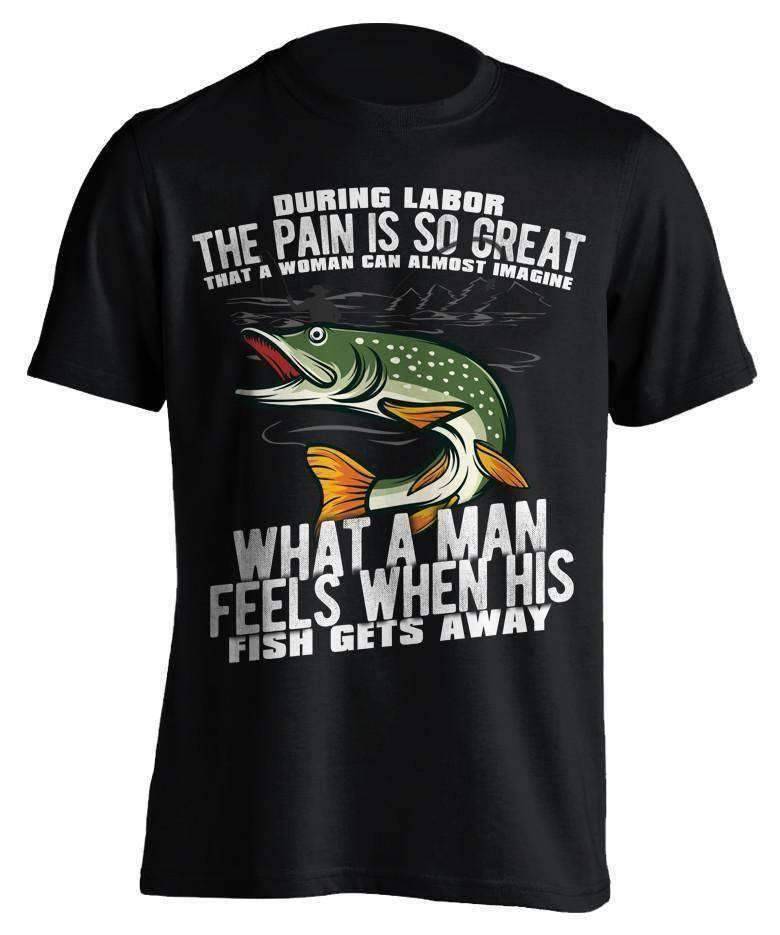 "What A Man Feels When His Fish Gets Away" Fishing T-Shirt - OutdoorsAdventurer