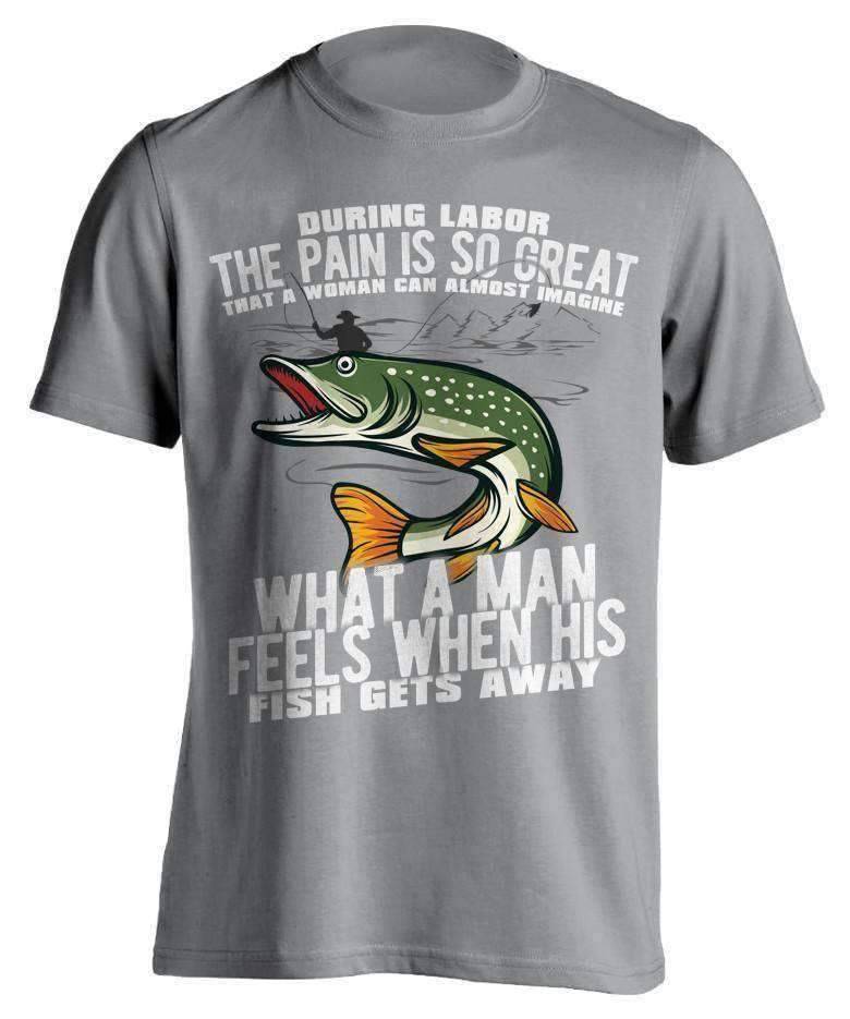 "What A Man Feels When His Fish Gets Away" Fishing T-Shirt - OutdoorsAdventurer