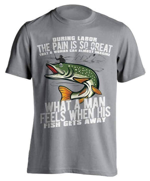 "What A Man Feels When His Fish Gets Away" Fishing T-Shirt - OutdoorsAdventurer
