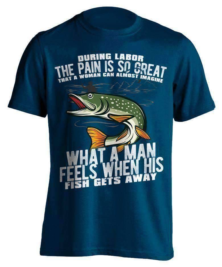"What A Man Feels When His Fish Gets Away" Fishing T-Shirt - OutdoorsAdventurer