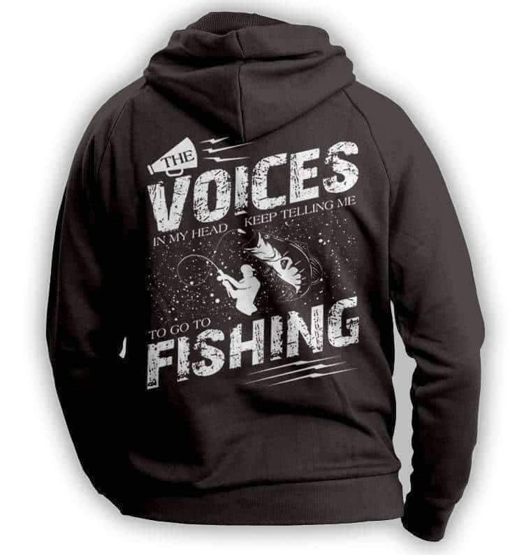 "The Voices In My Head Keep Telling Me To Go Fishing" Hoodie - OutdoorsAdventurer