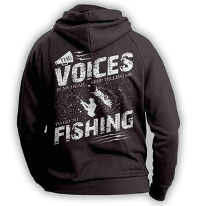 "The Voices In My Head Keep Telling Me To Go Fishing" Hoodie - OutdoorsAdventurer
