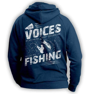 "The Voices In My Head Keep Telling Me To Go Fishing" Hoodie - OutdoorsAdventurer