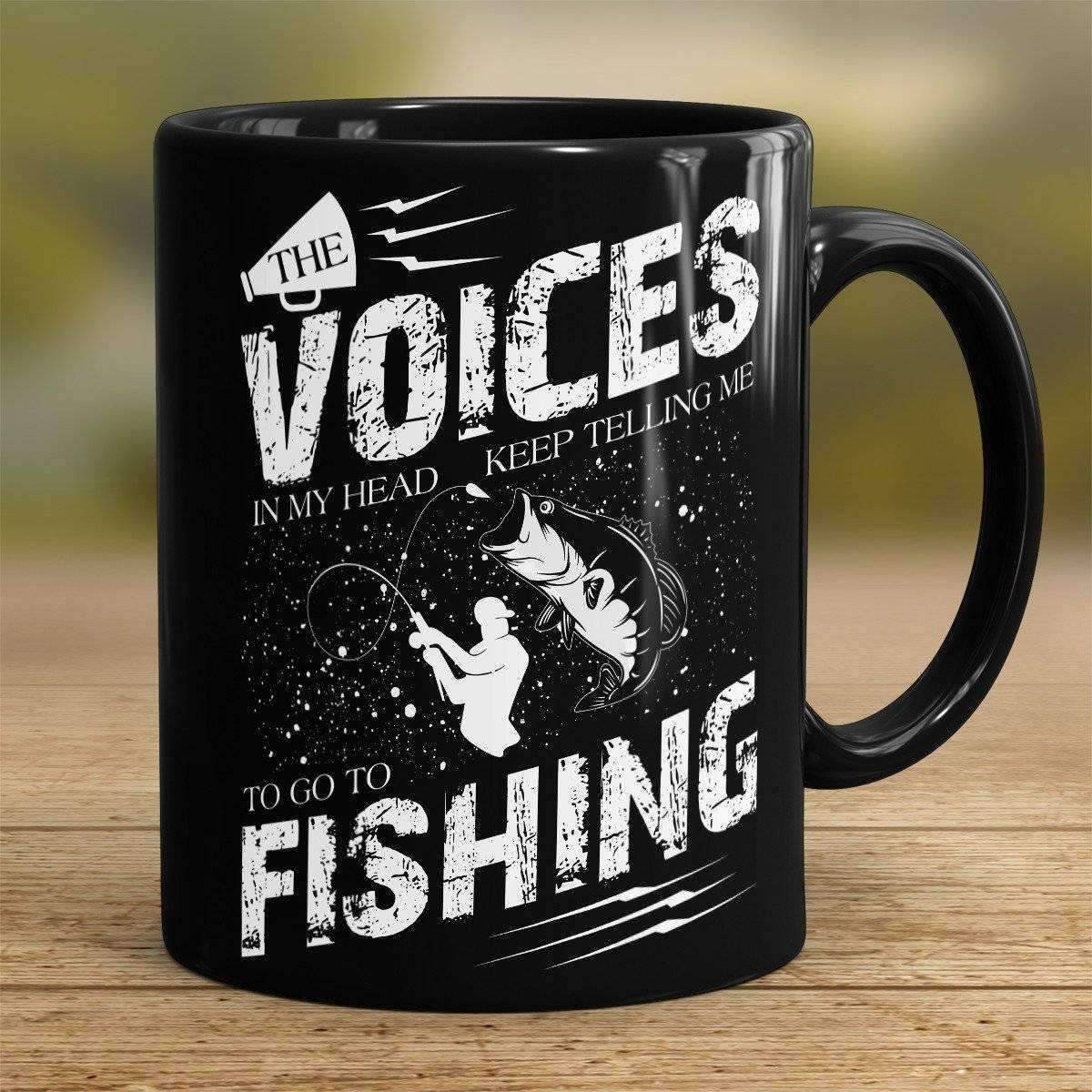 "The Voices In My Head Keep Telling Me To Go Fishing" Mug - OutdoorsAdventurer