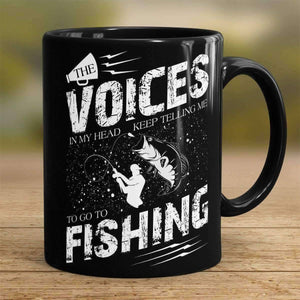 "The Voices In My Head Keep Telling Me To Go Fishing" Mug - OutdoorsAdventurer