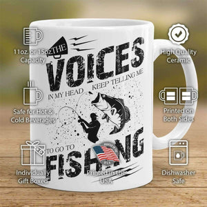 "The Voices In My Head Keep Telling Me To Go Fishing" Mug - OutdoorsAdventurer