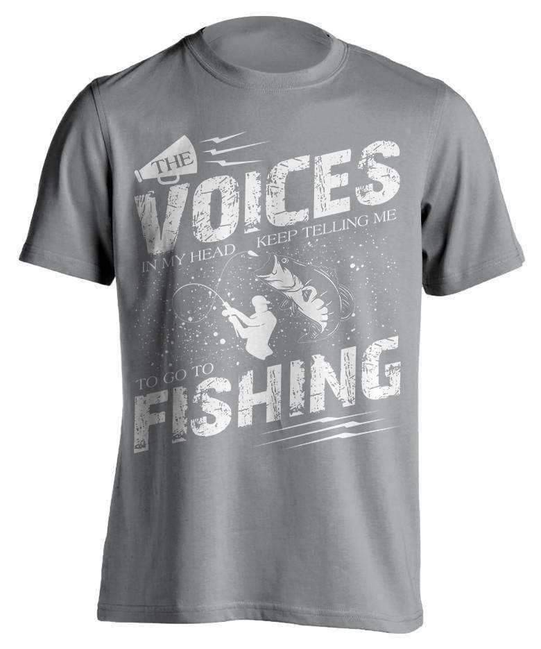 "The Voices In My Head Keep Telling Me To Go Fishing"  T-Shirt - OutdoorsAdventurer