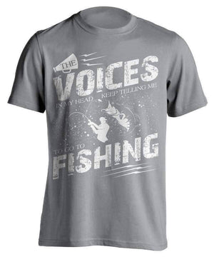 "The Voices In My Head Keep Telling Me To Go Fishing"  T-Shirt - OutdoorsAdventurer