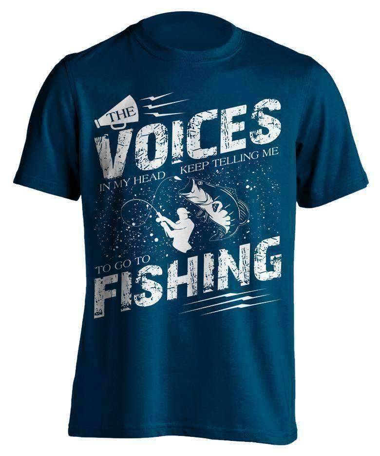 "The Voices In My Head Keep Telling Me To Go Fishing"  T-Shirt - OutdoorsAdventurer