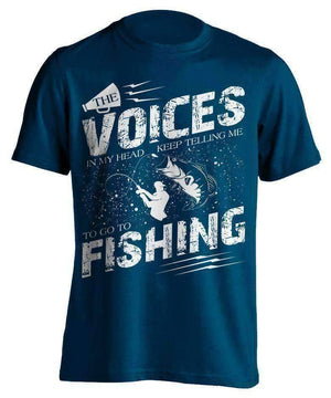 "The Voices In My Head Keep Telling Me To Go Fishing"  T-Shirt - OutdoorsAdventurer