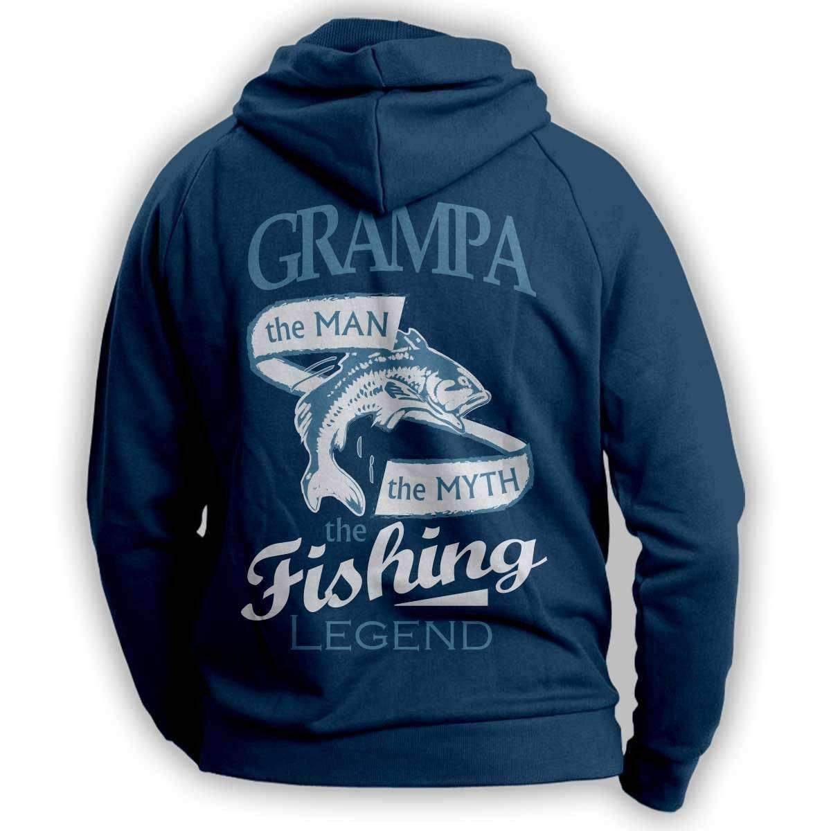 "Grampa, The Man, The Myth, The Fishing Legend" Hoodie - OutdoorsAdventurer