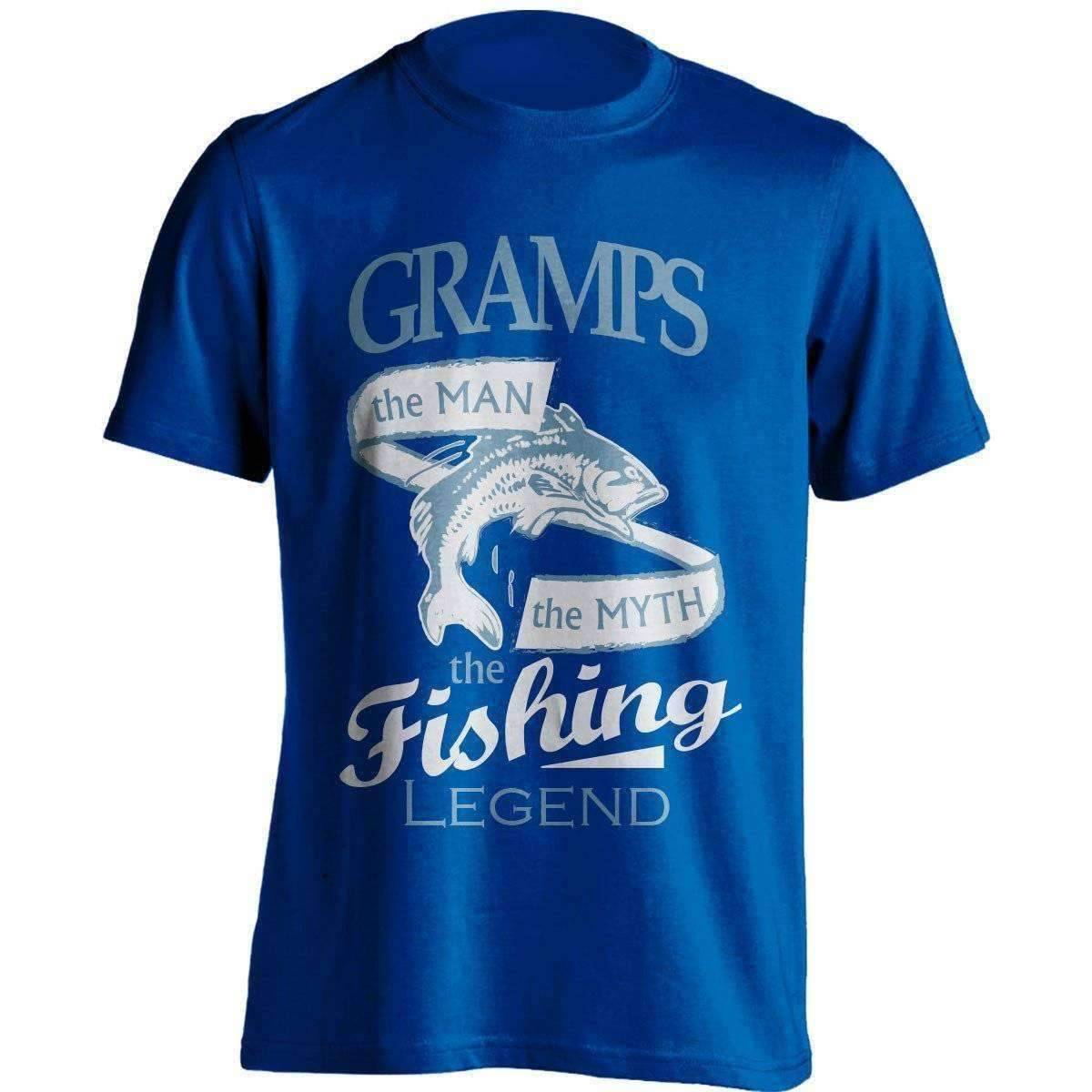 "Gramps, The Man, The Myth, The Fishing Legend" T-Shirt - OutdoorsAdventurer