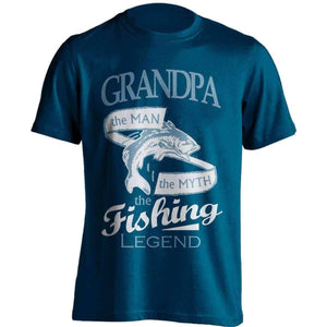 "Grandpa, The Man, The Myth, The Fishing Legend" T-Shirt - OutdoorsAdventurer