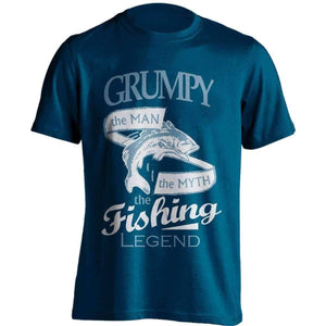 "Grumpy, The Man, The Myth, The Fishing Legend" T-Shirt - OutdoorsAdventurer
