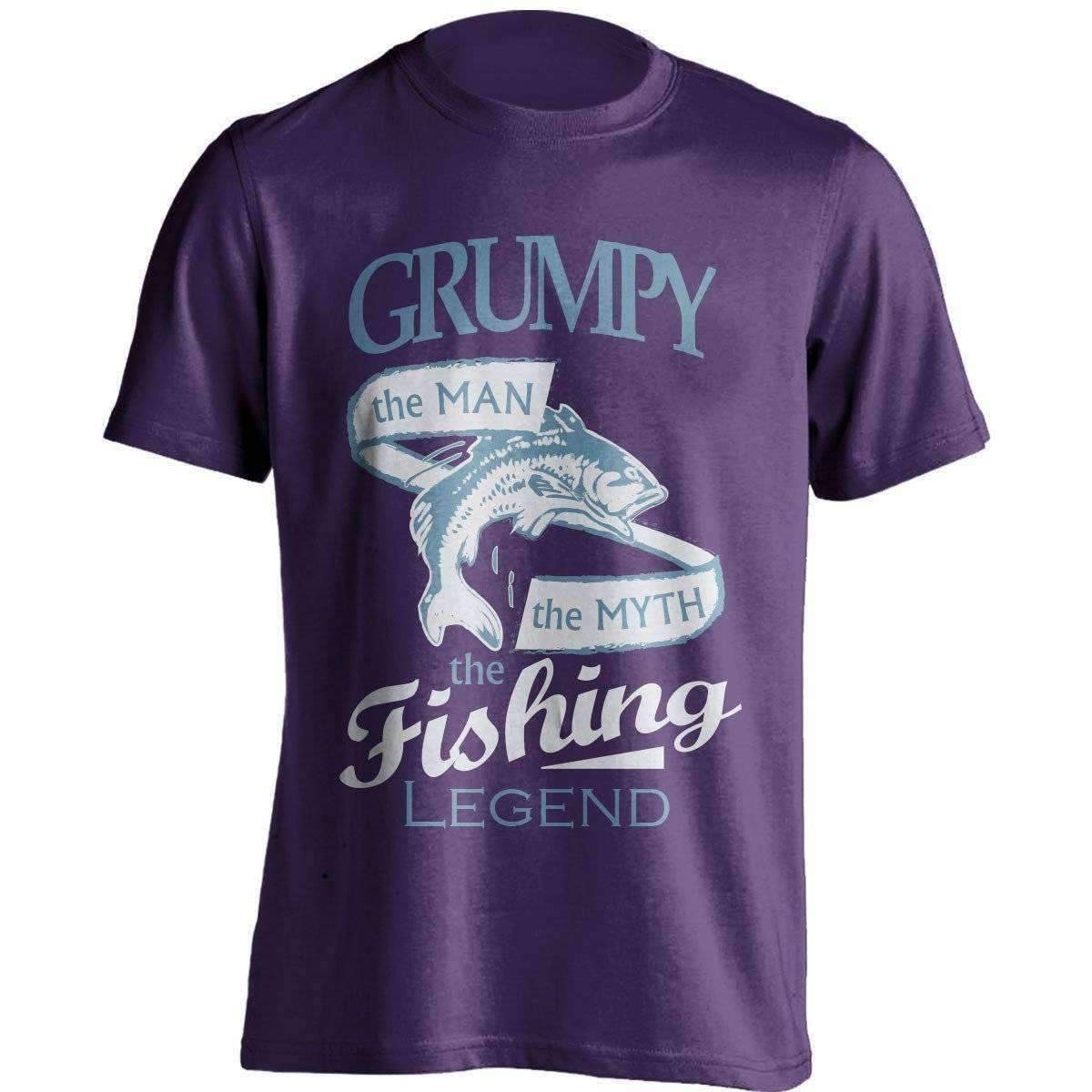 "Grumpy, The Man, The Myth, The Fishing Legend" T-Shirt - OutdoorsAdventurer